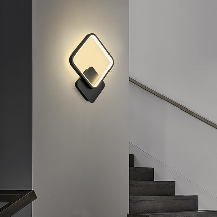 Modern Square LED Wall Lamp with Three-Tone Dimming | Energy-Efficient Lighting Fixture for Bedrooms and Living Rooms