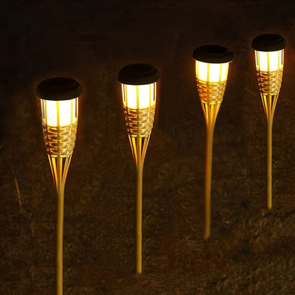 Solar Bamboo Flame Lights with Realistic Flicker Effect | Eco-Friendly 2-Pack for Outdoor Ambience