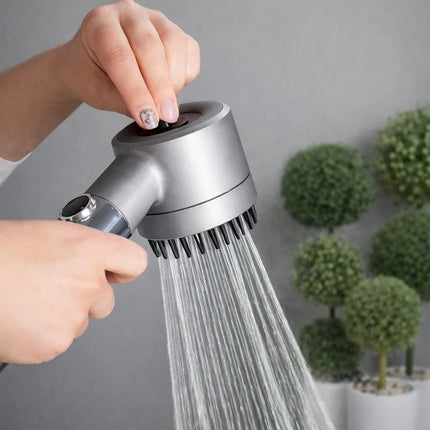 High-Pressure 3-Mode Shower Head with Massage Bristles | Water-Saving Design for Luxurious Spa Experience