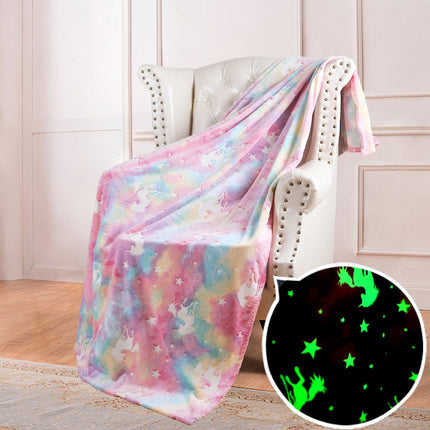 Glow in the Dark Blanket, Double Sided Plush Velvet and Wool Throw, 12 Color Options for Kids and Adults