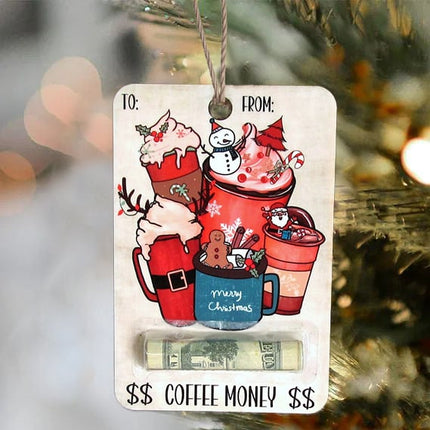 Christmas Ornaments Money Holder, Handmade Wooden Christmas Tree Ornament for Cash Gifts – image 5