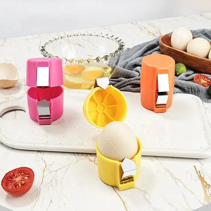 Egg Shell Opener and Cracker Tool in 3 Color Options, One Motion Egg Topper for Boiled Eggs
