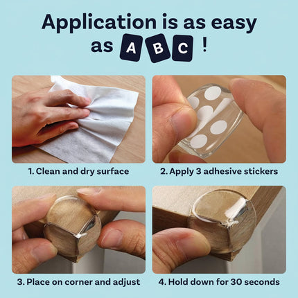 Clear Corner Protectors for Baby Safety with Strong Adhesive | Durable PVC Guards for Furniture Edges