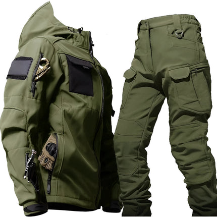 Men's Tactical Outdoor Jacket and Pants Set with Multi-Pocket Design | Rugged Support for Harsh Environments