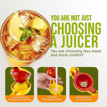 Manual Lemon Squeezer with Ergonomic Handle | Durable Aluminum Juicer for Fresh Citrus Juice Extraction