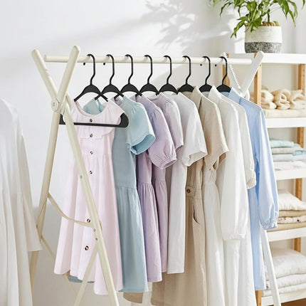 Heavy-Duty Plastic Clothes Hangers Set with Built-in Strap Hooks | Slim Design for Space Saving Closet Organization