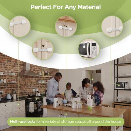 Child Safety Cabinet Locks with Flexible Strap Design | Adhesive Baby Proofing for Quick Installation