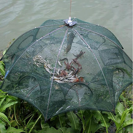 Collapsible Fishing Net Trap with Multiple Entry Points, Foldable Crab and Fish Trap Cage in 6, 8 and 10 Side Models