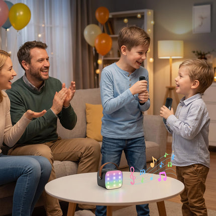 Portable Karaoke Machine with Bluetooth Speaker & LED Lights | Fun Singing for Kids and Family Parties