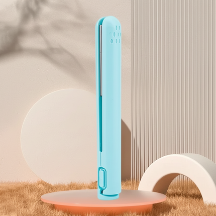 Cordless Mini Hair Straightener and Curling Iron with Ceramic Plates | Portable 2-in-1 Styling Tool for Effortless Hair Looks