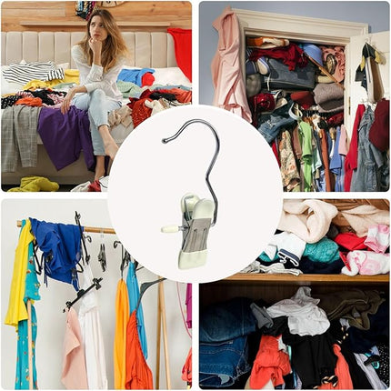Closet Hanger Clips, Clip Hangers for Skirts and Pants, Space Saving Wardrobe Organizer, Set of 5 or 20