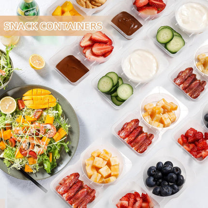 Food Storage Containers with Lids, 2 Compartment Design | Reusable Meal Prep Solution for Snacks and School Lunches