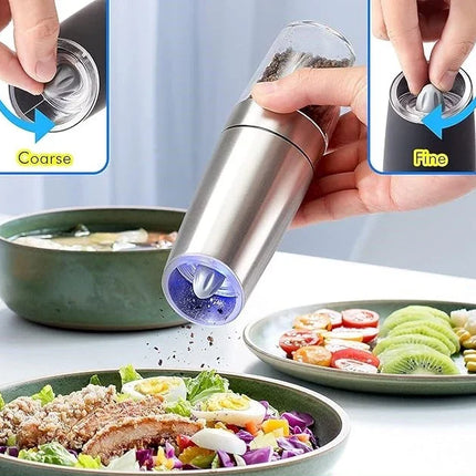 Automatic Salt & Pepper Grinder Set with Adjustable Coarseness | Essential Kitchen Tool for Fresh Flavors