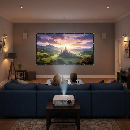 Portable 120-Inch Projector Screen with Anti-Crease Surface | HD Viewing for Outdoor Movies and Events