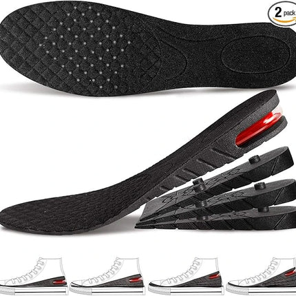 Height Increase Insoles for Men/Women, Adjustable Stackable Layers Up to 9cm, Trimmable Cushioned Shoe Inserts for Daily Wear