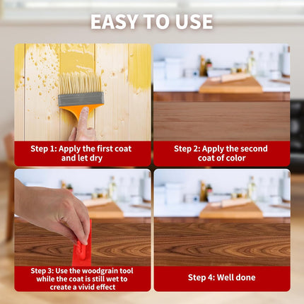 Woodgrain Texture Tool Set with Durable Ergonomic Handles | Versatile Kit for Precision and Comfort
