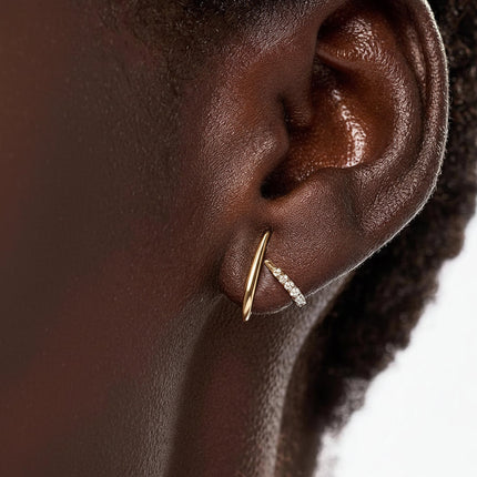 Gold Geometric X Stud Earrings for Sensitive Ears | Lightweight Everyday Jewelry Gift for Women