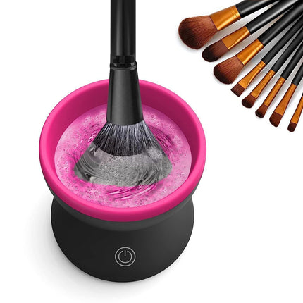 Automatic Makeup Brush Cleaner, Washes Cosmetic Brushes in Minutes and Lifts Leftover Product and Oils
