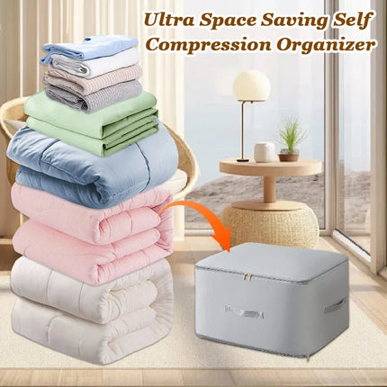 Storage Organizer with Compression Zipper, Under Bed Storage Bags for Clothes and Blankets, Space Saving Moving Bags