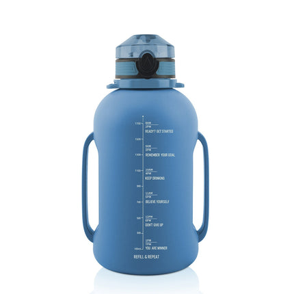 Collapsible Water Bottle, 2L Large Capacity Jug with Time Markers and Carry Strap, for Gym and Travel