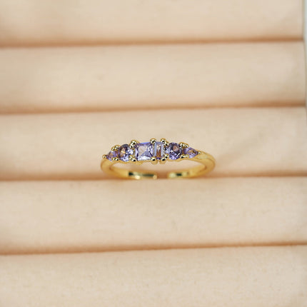 Gold Ring Set with Rhinestone Accents for Stackable Boho Style | Trendy Everyday Jewelry for Layered Looks