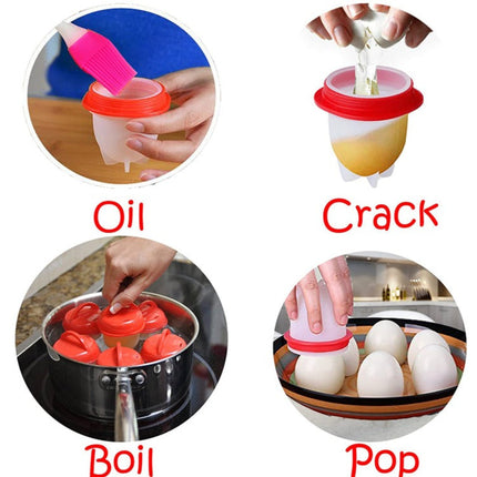 Silicone Egg Cooking Cups with Non-Stick Design | Versatile Kitchen Tool for Perfectly Shaped Eggs