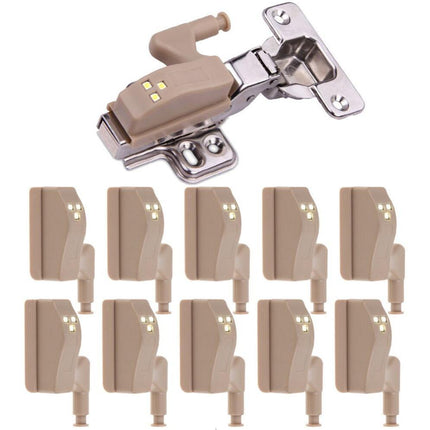 Cabinet Hinge Lights, Set of 10 Battery Powered LED Cupboard Lights for Kitchen, Wardrobe and Bathroom