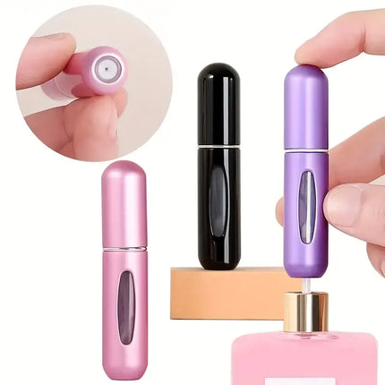Travel Perfume Atomizer 8ml, Refillable Bottom Fill Spray Bottle for Purse, Pocket and Carry On