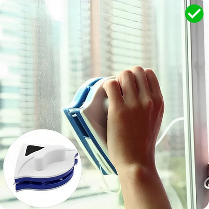 Magnetic Window Cleaner, Double Sided Glass Wiper that Cleans Both Sides of the Pane at Once from Indoors