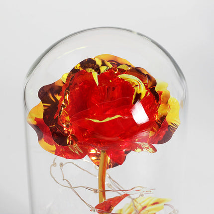 Decorative Sparkly Rose Ornament with 6 Colour Options, Never Fade Faux Rose for Shelf, Desk and Gift Display