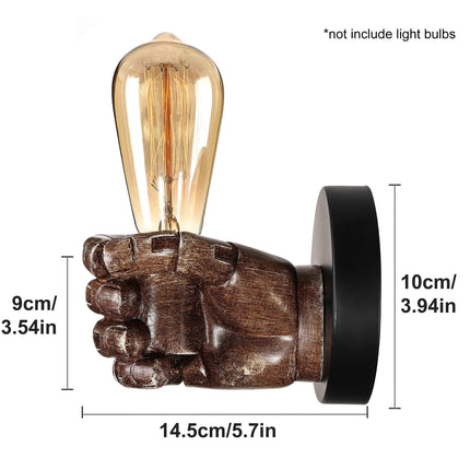 Hand-Shaped Industrial Wall Lamp in Resin | Unique Accent Lighting for Creative Spaces