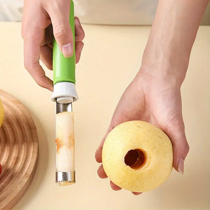 Fruit Peeler and Corer, 2-in-1 Apple Coring Tool with Ergonomic Handle for Quick Fruit and Vegetable Prep, 2 Colours