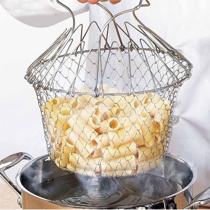 Collapsible Steamer Basket for Pots, Expandable Insert with Foldable Legs and Silicone Feet for Vegetables and Eggs