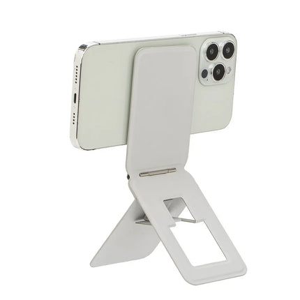 Foldable Magnetic Phone Stand for MagSafe Phones, Adjustable Angle Holder That Snaps On One-Handed and Folds Flat