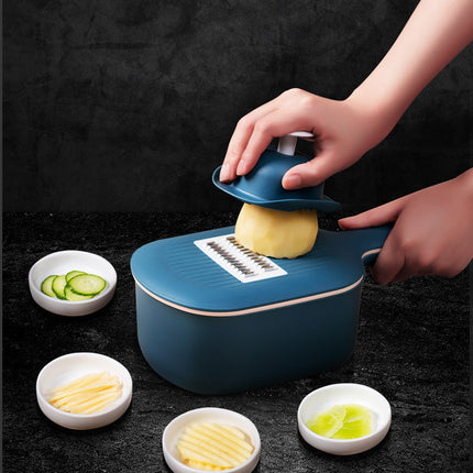 Vegetable Cutter 4-in-1 with Ergonomic Handle, Handheld Kitchen Cutting Tool for Quick Meal Prep, 3 Colors