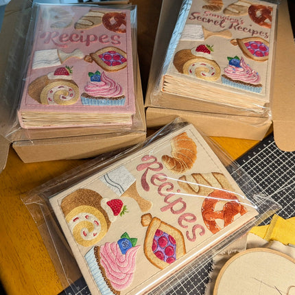 Handmade Recipe Journal, Blank Recipe Book to Write In with Embroidered Cover – image 9