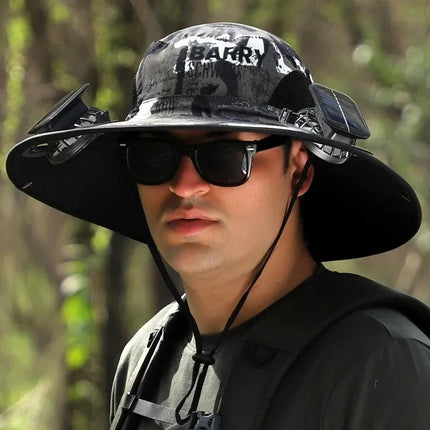 Solar-Powered Patio Hat with Adjustable Brim | Lightweight Design for Cool Comfort