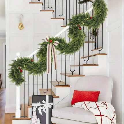 Art Deco Christmas Garland with Flexible Design | Unlit Decoration for Fireplace Mantle and Stair Railing