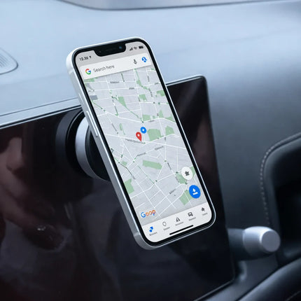 Magnetic Phone Mount for Car, Vacuum Suction Cup with Twist Locking Ring, Rotates 360 Degrees, Leaves No Residue
