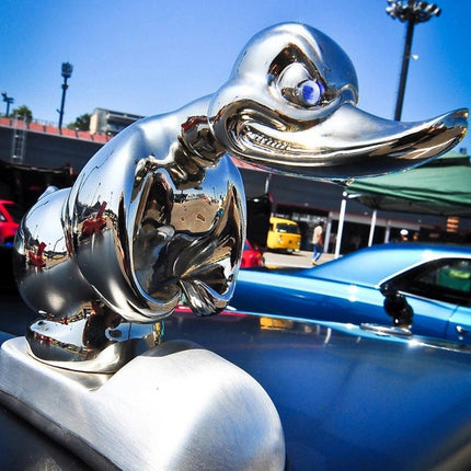 Angry Duck Hood Ornament in Durable Resin, Silver or Black Hood Decoration for Cars, Trucks and Hot Rod Builds