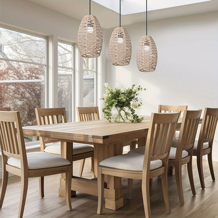 Handwoven Paper Rope Pendant Shade with Unique Artisanal Finish | Soft Ambient Lighting for Coastal and Bohemian Interiors