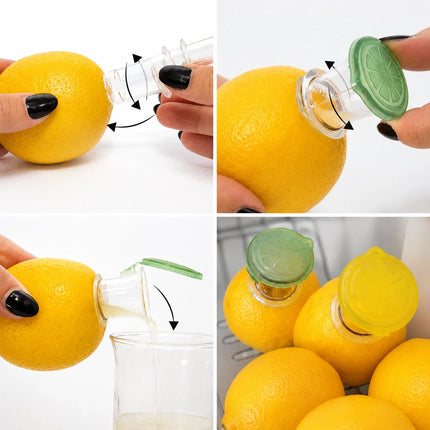 Citrus Juicer Cap with Pour Spout and Juicing Insert, Twist In Squeezer with Storage Lid for Lemons and Limes