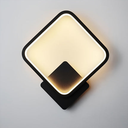 Modern Square LED Wall Lamp with Three-Tone Dimming | Energy-Efficient Lighting Fixture for Bedrooms and Living Rooms