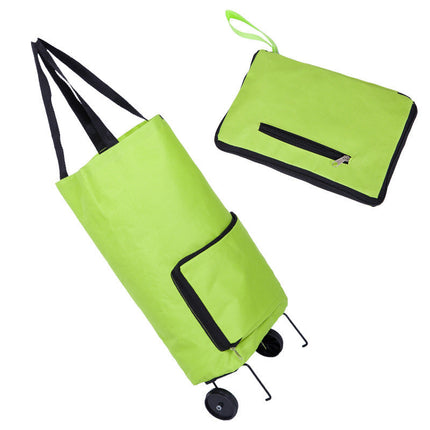 Foldable Shopping Cart with Swivel Front Wheels, 2-in-1 Rolling Grocery Trolley, Lightweight Compact Fold, 2 Colours