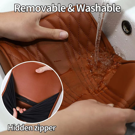Car Armrest Cushion with Soft Memory Foam and Leather Finish, Center Console Cover Pad, Fits Most Vehicles, 4 Colors