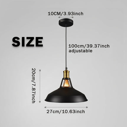 Industrial Metal Pendant Light with Adjustable Height | Retro Loft Design for Kitchen and Dining Spaces