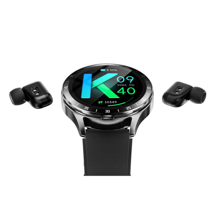 Smartwatch with Built-In Wireless Earbuds, 10 Sport Modes, Heart Rate and Blood Oxygen Monitoring, Call Noise Reduction