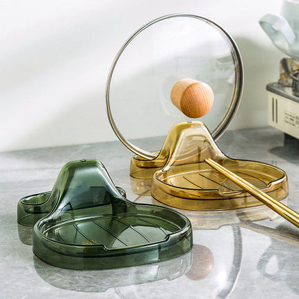 Kitchen Utensil Holder and Pot Lid Rack, Countertop Spoon Rest Stand for Spatulas and Lids