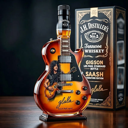 Guitar Whiskey Decanter, Music Lover Gift with Vintage Sunburst Design, Bar Accessories and Whiskey Gift