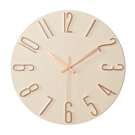 Minimalist Wall Clock with Gold Accents | Quiet Quartz Movement for Elegant Home Decor